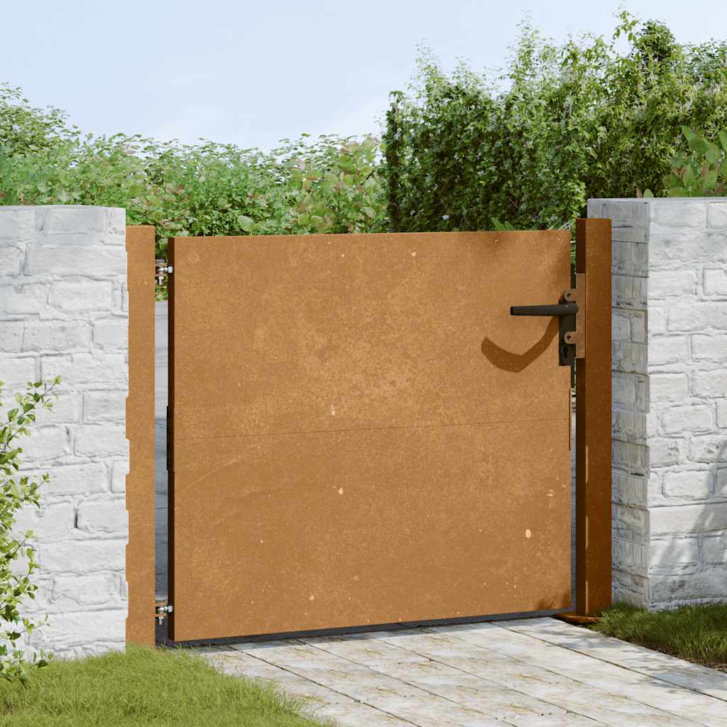 Cancello da giardino 100x75 cm in acciaio Corten