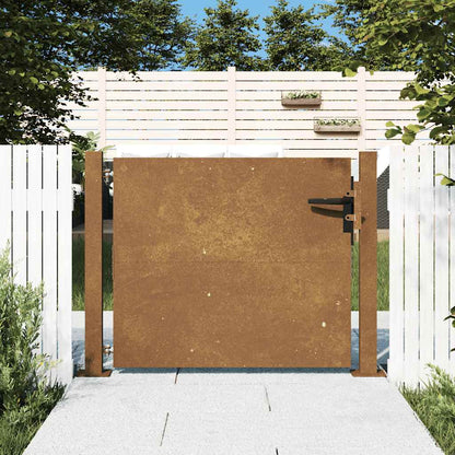 Cancello da giardino 100x75 cm in acciaio Corten