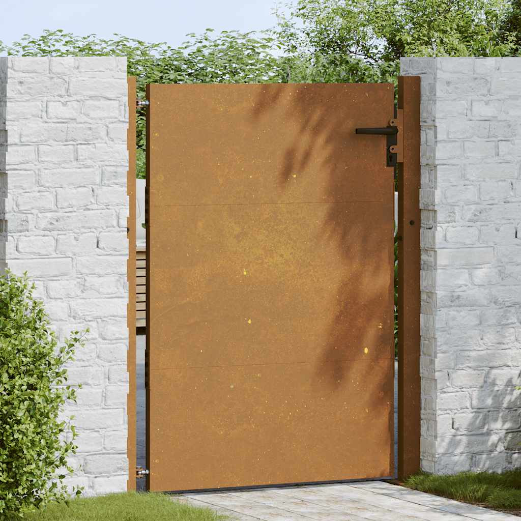 Cancello da giardino 100x125 cm in acciaio Corten | homemem39