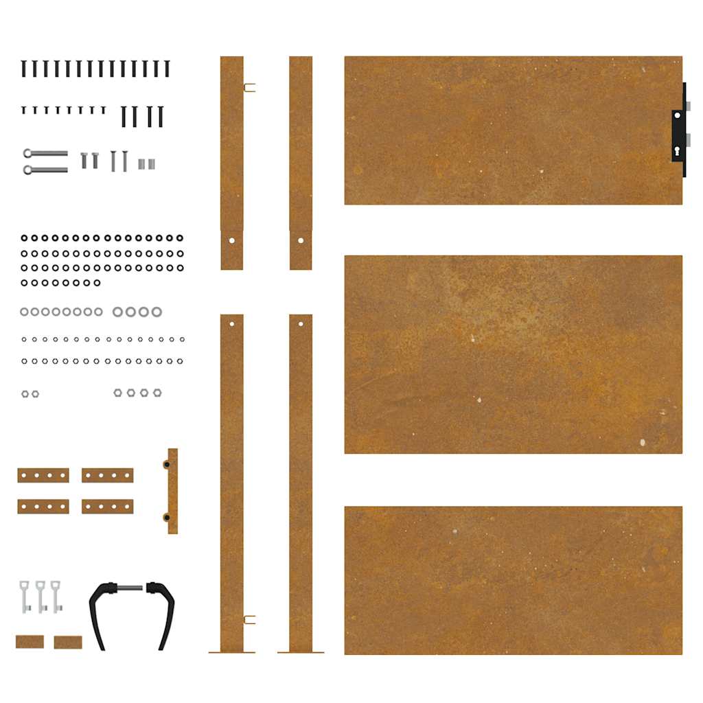 Cancello da giardino 100x125 cm in acciaio Corten | homemem39