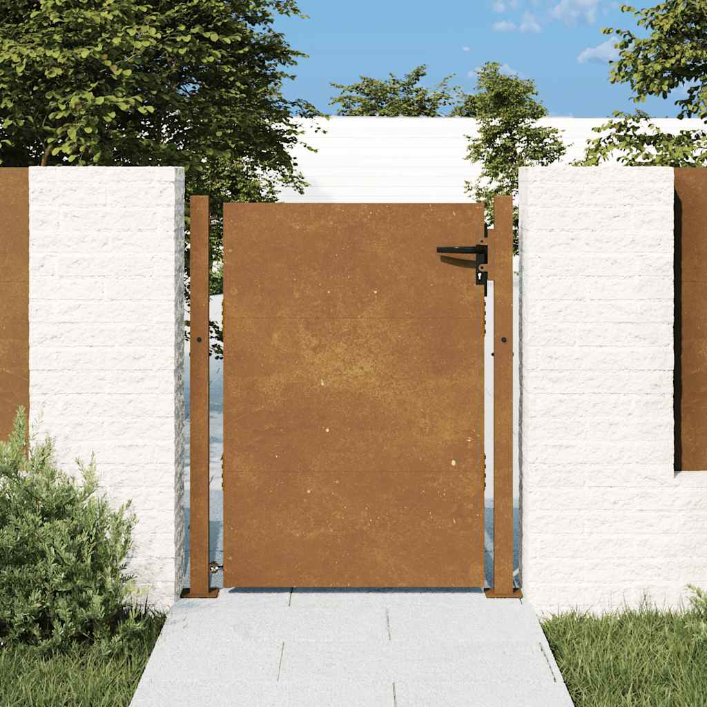 Cancello da giardino 100x125 cm in acciaio Corten | homemem39