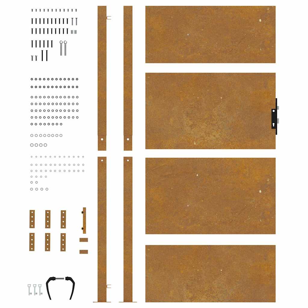 Cancello da giardino 100x175 cm in acciaio Corten | homemem39