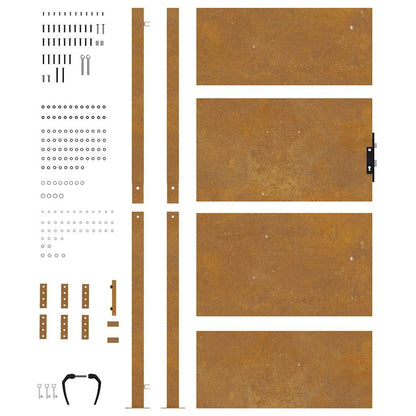 Cancello da giardino 100x200 cm in acciaio Corten | homemem39
