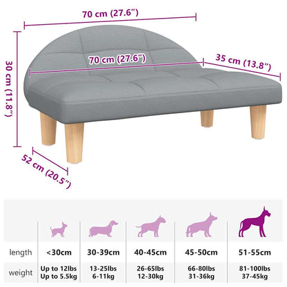 Lettino per Cani Grigio Chiaro 70x52x30 cm in Tessuto - homemem39