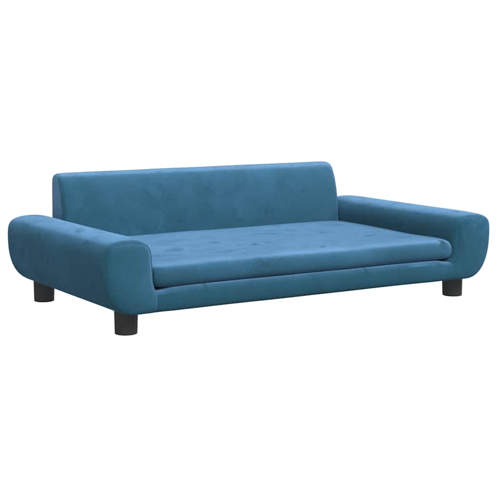 Lettino per Cani Blu 100x54x33 cm in Velluto | homemem39