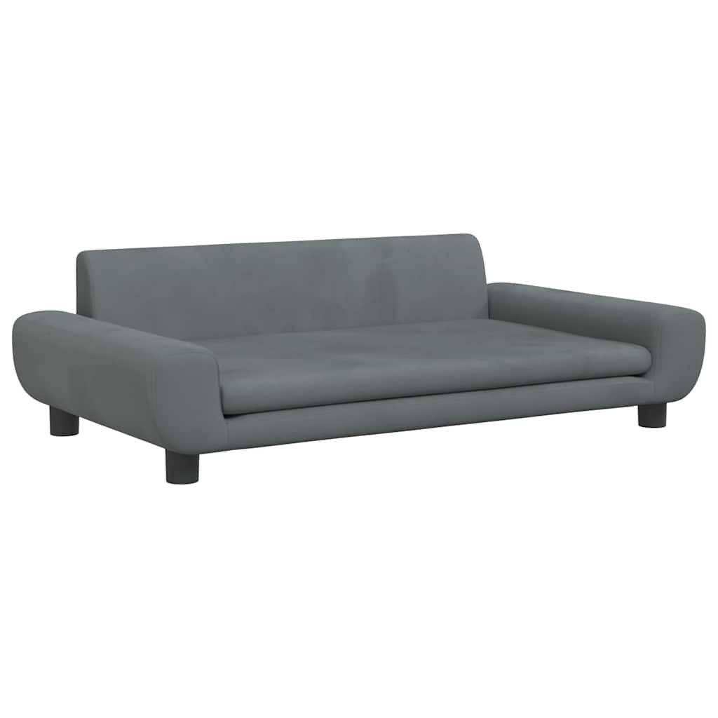 Lettino per Cani Grigio Scuro 100x54x33 cm in Velluto | homemem39