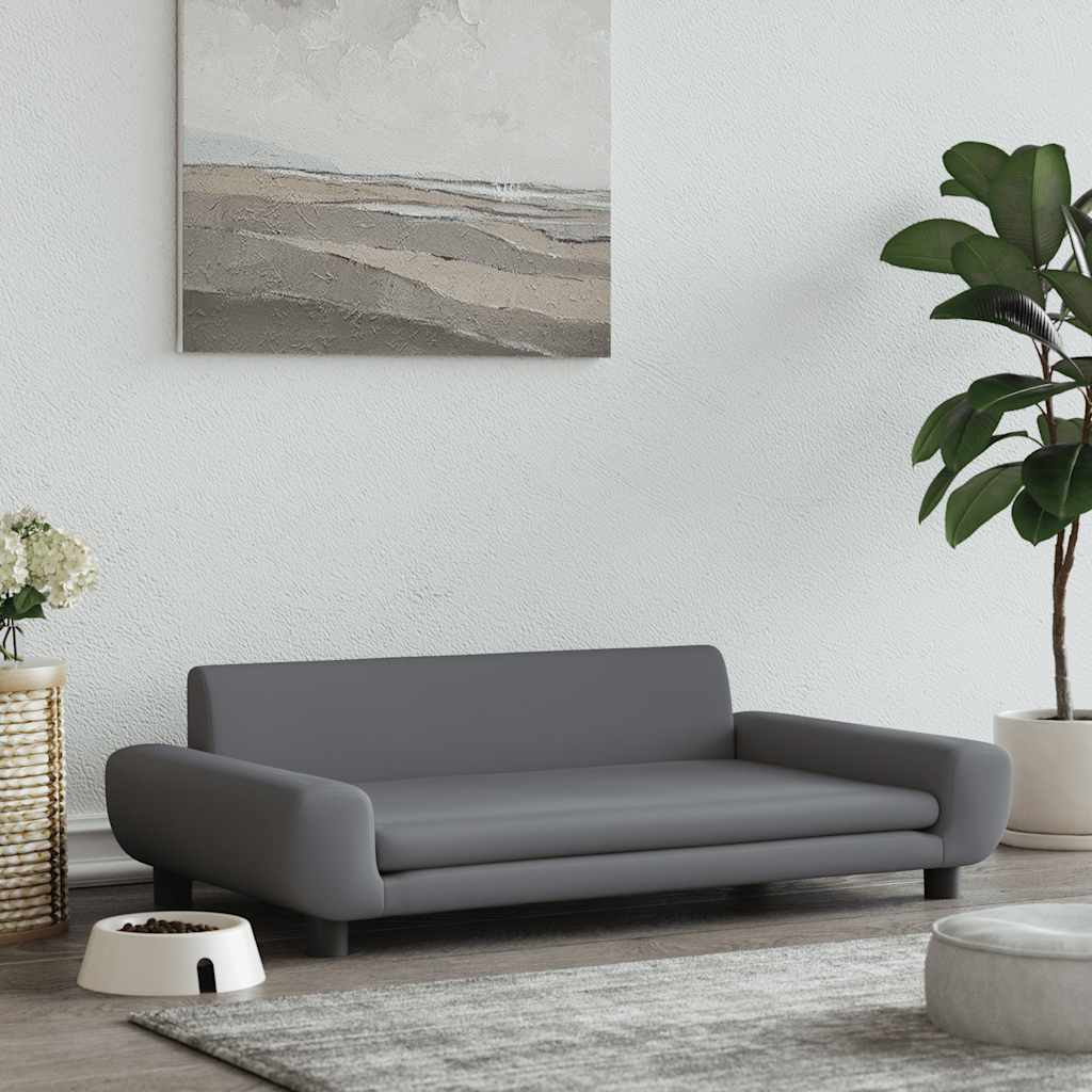Lettino per Cani Grigio Scuro 100x54x33 cm in Velluto | homemem39