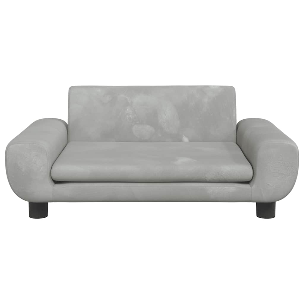 Lettino per Cani Grigio Chiaro 70x45x33 cm in Velluto | homemem39