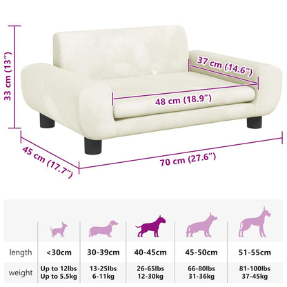 Lettino per Cani Crema 70x45x33 cm in Velluto | homemem39