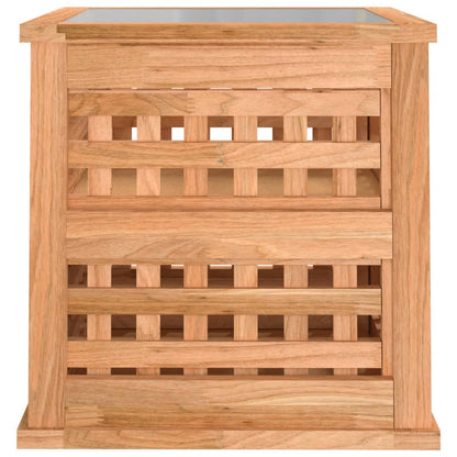 Comodini 2 pz 34x34x34 cm in Legno Massello di Noce - homemem39