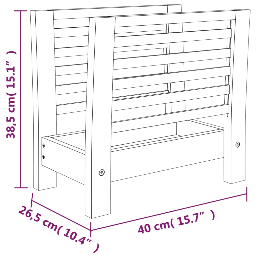 Portariviste 40x26,5x38,5 cm in Legno Massello di Noce - homemem39