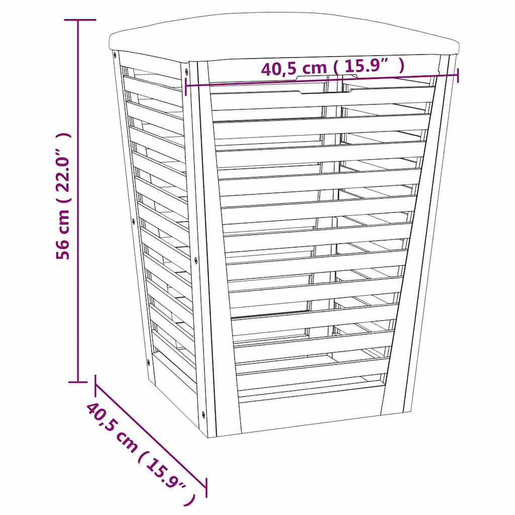 Sgabello da Bagno 40,5x40,5x56 cm in Legno Massello di Noce | homemem39