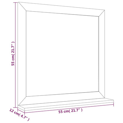 Specchio da Parete 55x55 cm in Legno Massello di Noce | homemem39