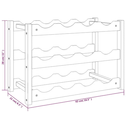 Portabottiglie per 12 Bottiglie in Legno Massello di Noce