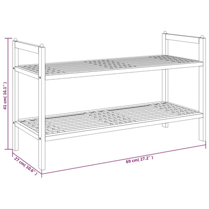 Scarpiera 69x27x41 cm in Legno Massello di Noce - homemem39