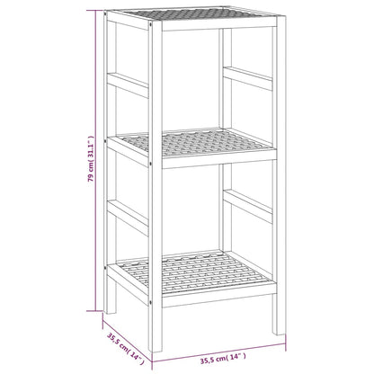 Scaffale da Bagno 35,5x35,5x79 cm in Legno Massello di Noce | homemem39