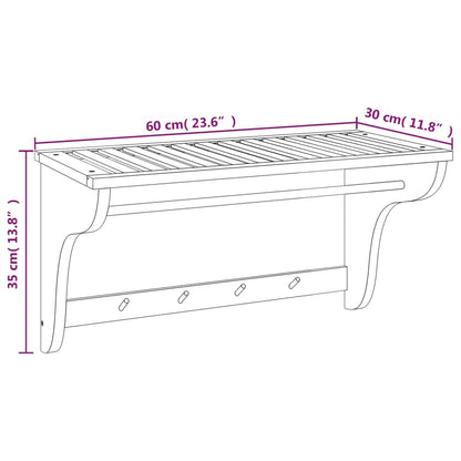Portasciugamani 60x30x35 cm in Legno Massello di Noce - homemem39