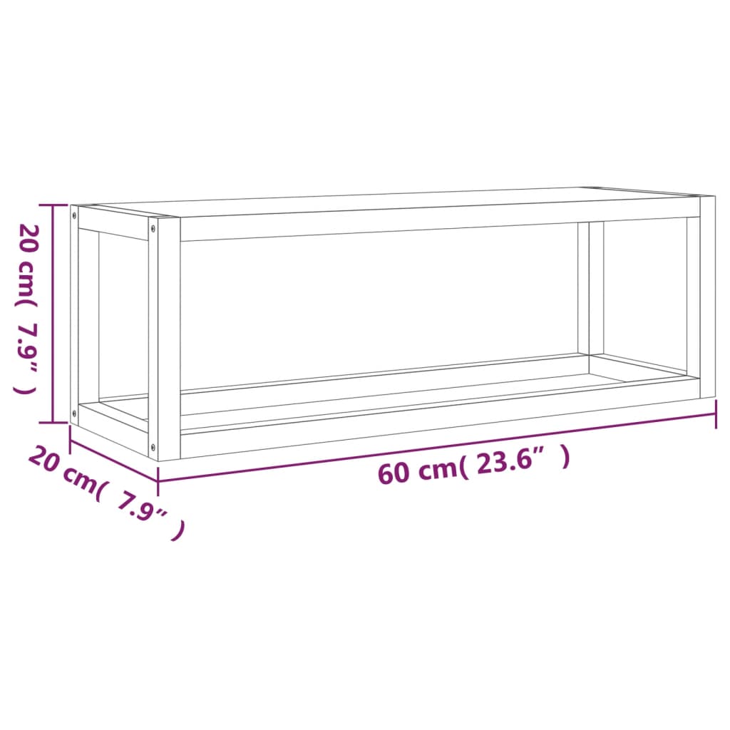 Portasciugamani 60x20x20 cm in Legno Massello di Noce - homemem39