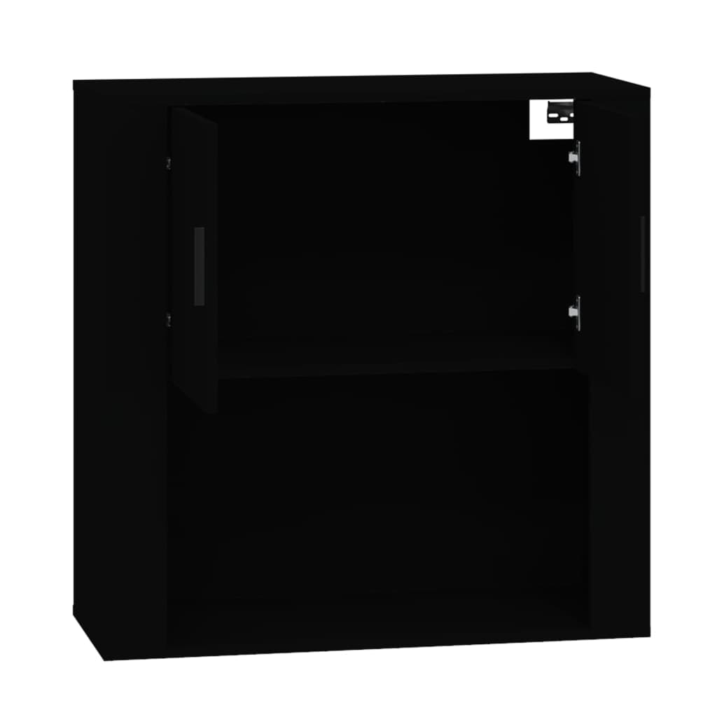 Mobile a Parete Nero 80x33x80 cm in Legno Multistrato