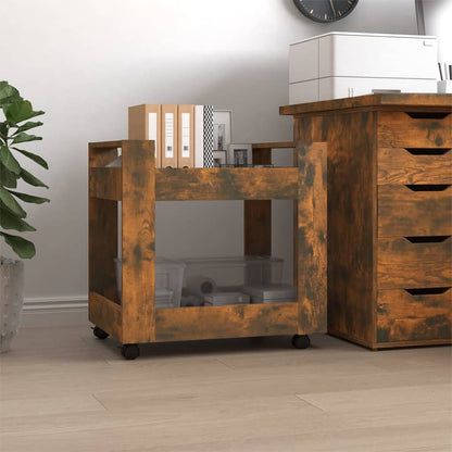 Carrello Scrivania rovere fumo 60x45x60 cm Legno Multistrato - homemem39