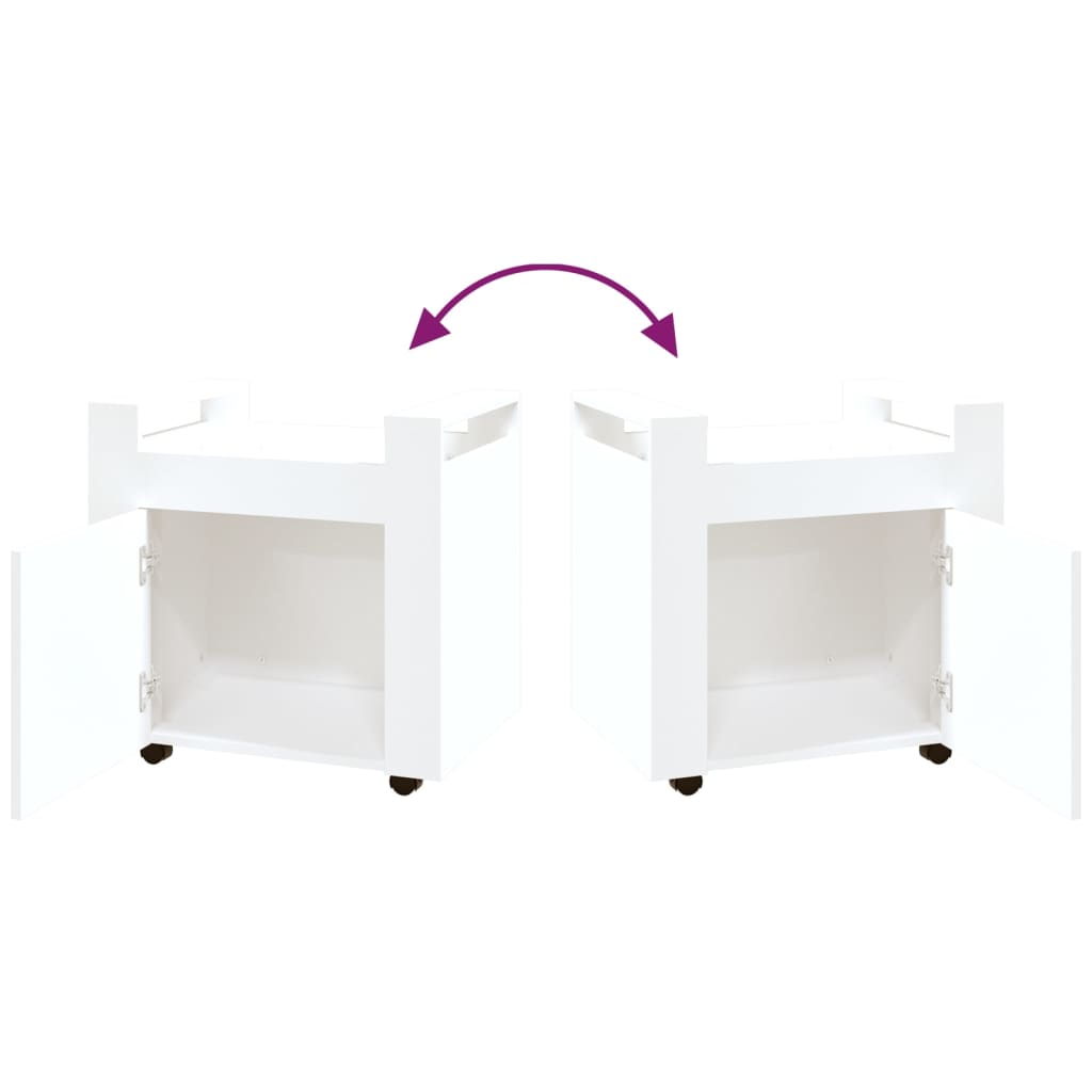 Carrello per Scrivania bianco 60x45x60 cm in Legno Multistrato - homemem39