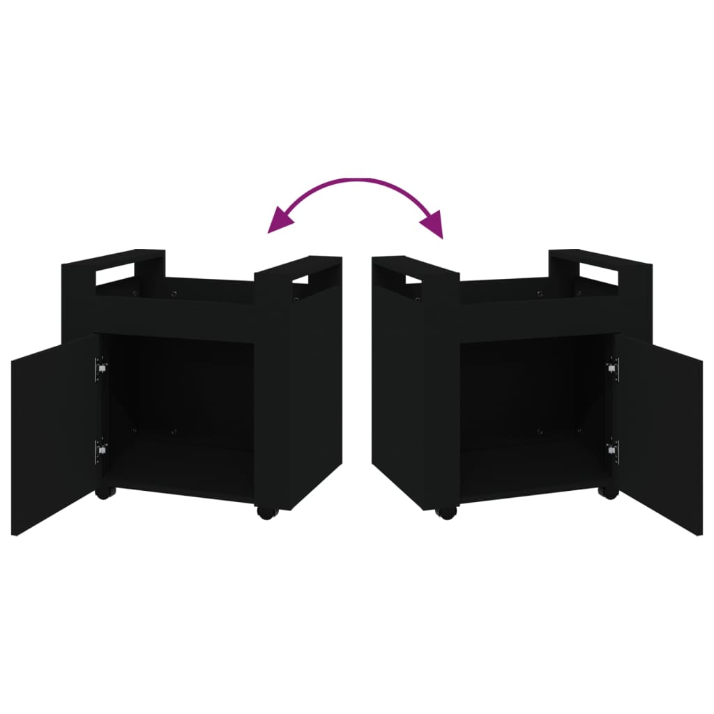 Carrello per Scrivania Nero 60x45x60 cm in Legno Multistrato - homemem39