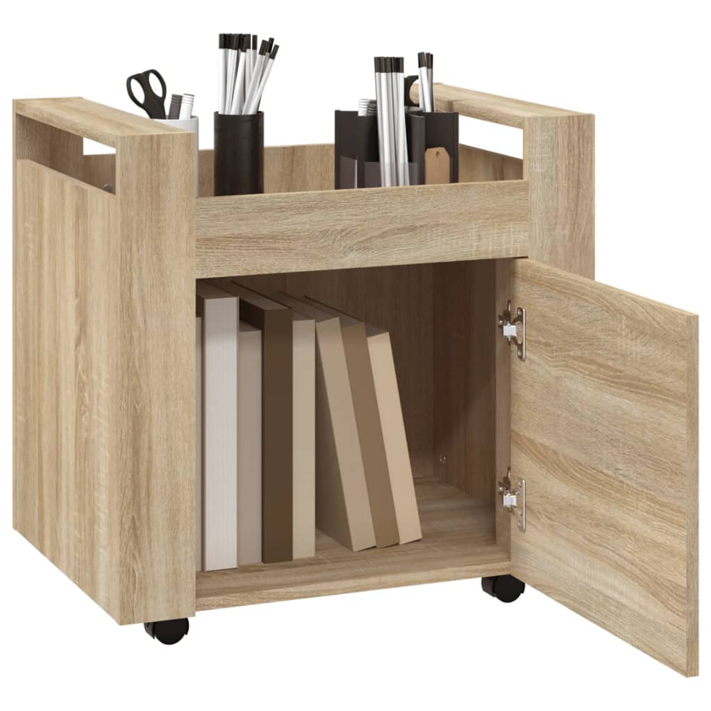 Carrello Scrivania rovere sonoma 60x45x60 cm Legno Multistrato - homemem39