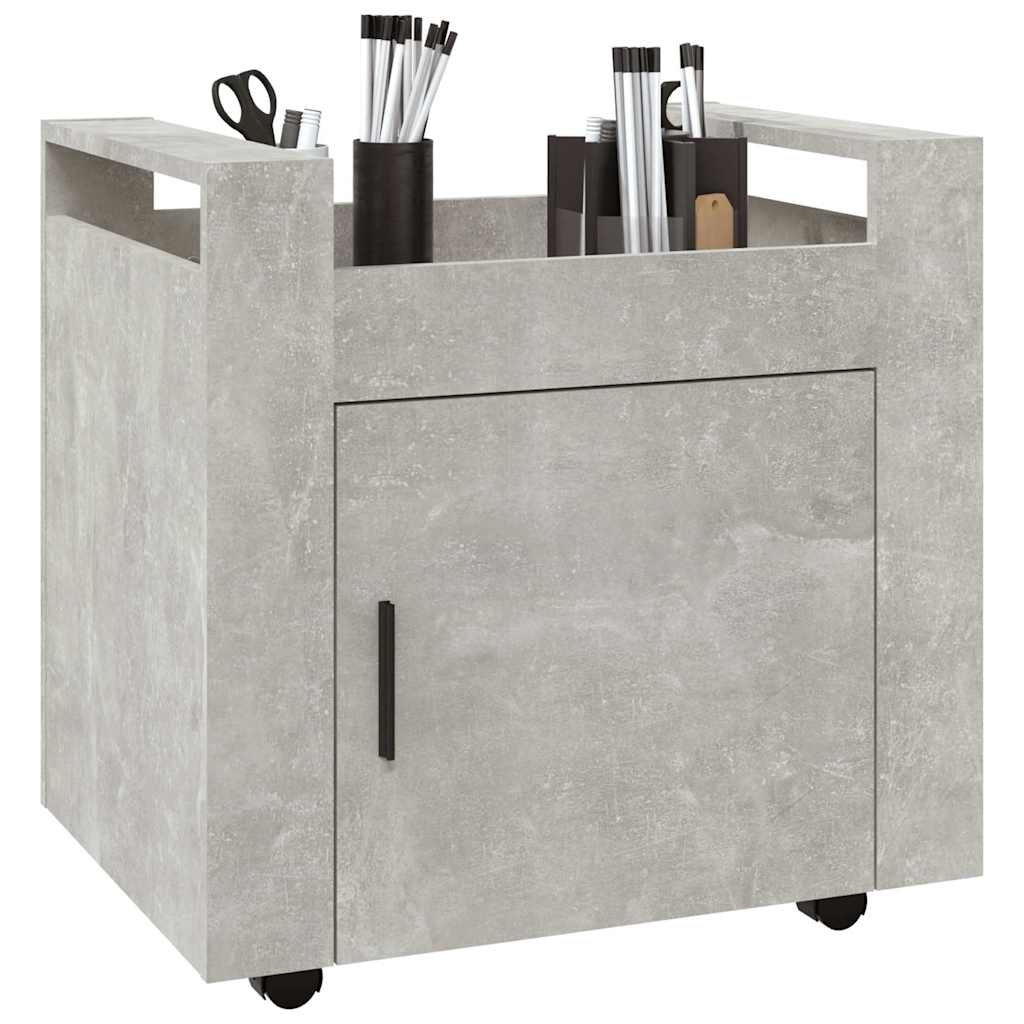 Carrello Scrivania Grigio cemento 60x45x60 cm Legno Multistrato | homemem39