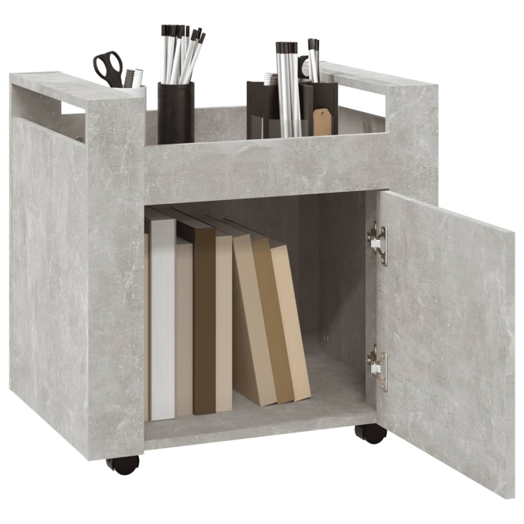 Carrello Scrivania Grigio cemento 60x45x60 cm Legno Multistrato - homemem39