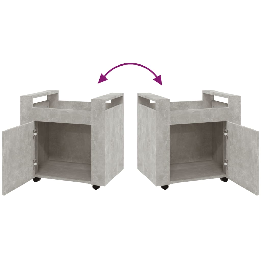 Carrello Scrivania Grigio cemento 60x45x60 cm Legno Multistrato - homemem39