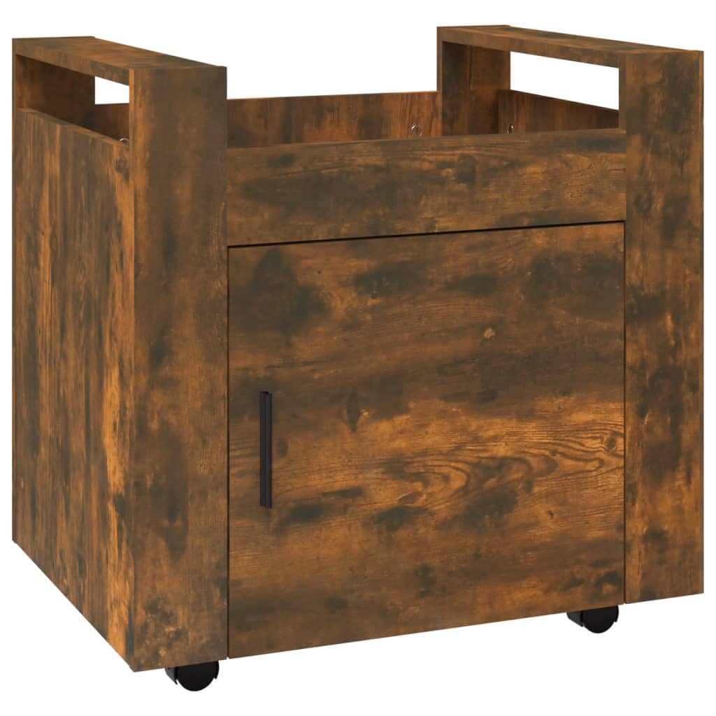 Carrello Scrivania rovere fumo 60x45x60 cm Legno Multistrato - homemem39