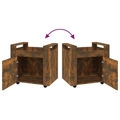 Carrello Scrivania rovere fumo 60x45x60 cm Legno Multistrato - homemem39