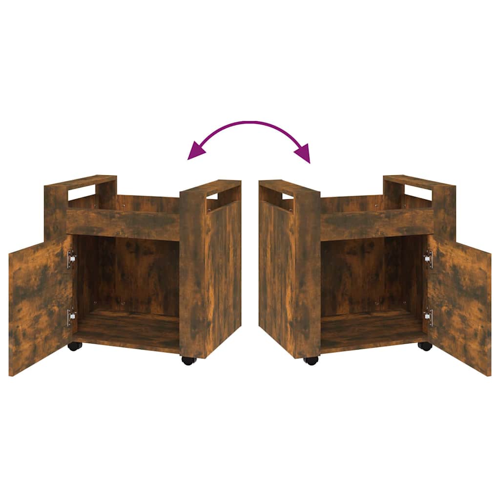 Carrello Scrivania rovere fumo 60x45x60 cm Legno Multistrato