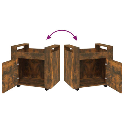 Carrello Scrivania rovere fumo 60x45x60 cm Legno Multistrato
