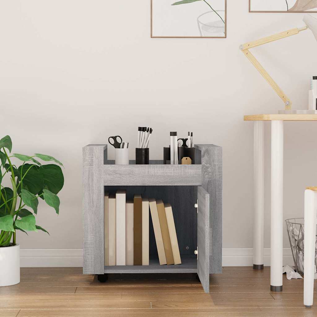 Carrello Scrivania Grigio Sonoma 60x45x60 cm Legno Multistrato
