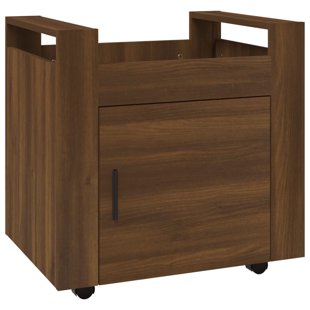 Carrello Scrivania Rovere Marrone 60x45x60 cm Legno Multistrato - homemem39