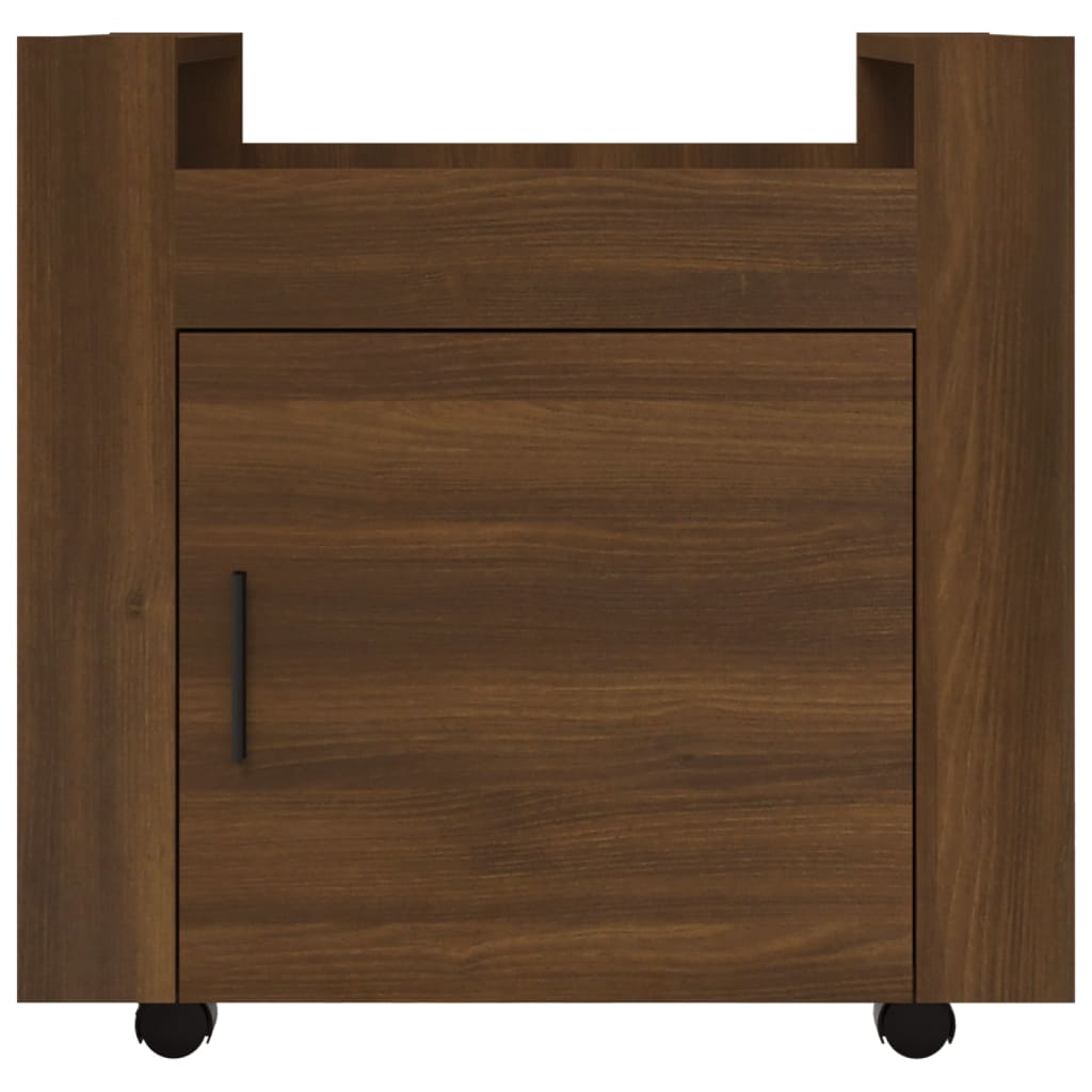 Carrello Scrivania Rovere Marrone 60x45x60 cm Legno Multistrato - homemem39