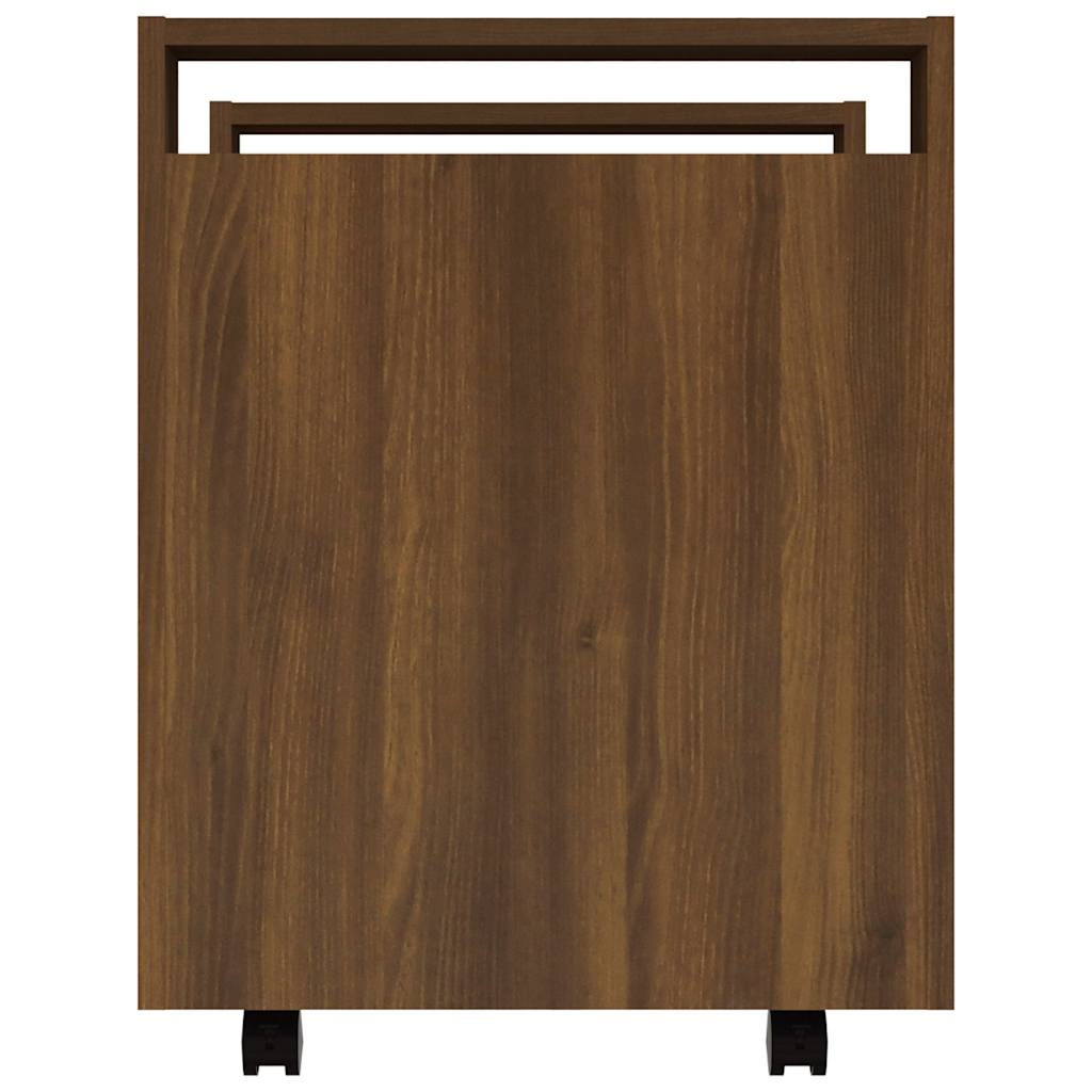 Carrello Scrivania Rovere Marrone 60x45x60 cm Legno Multistrato