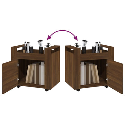 Carrello Scrivania Rovere Marrone 60x45x60 cm Legno Multistrato - homemem39