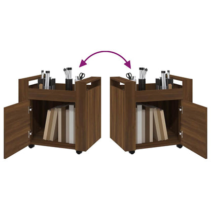 Carrello Scrivania Rovere Marrone 60x45x60 cm Legno Multistrato