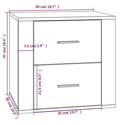 Comodino Grigio Cemento 50x39x47 cm - homemem39