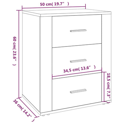 Comodino Nero 50x36x60 cm in Legno Multistrato - homemem39