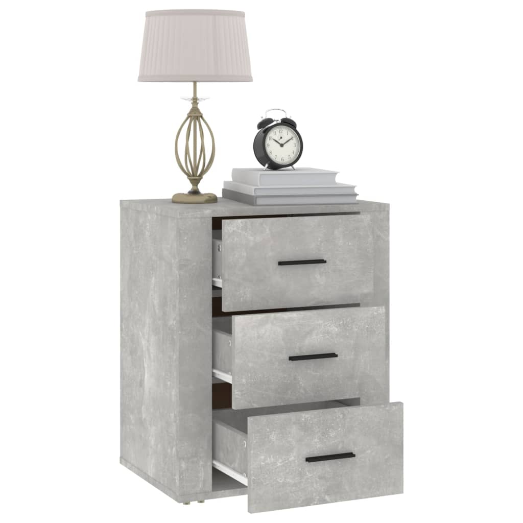 Comodino Grigio Cemento 50x36x60 cm in Legno Multistrato - homemem39