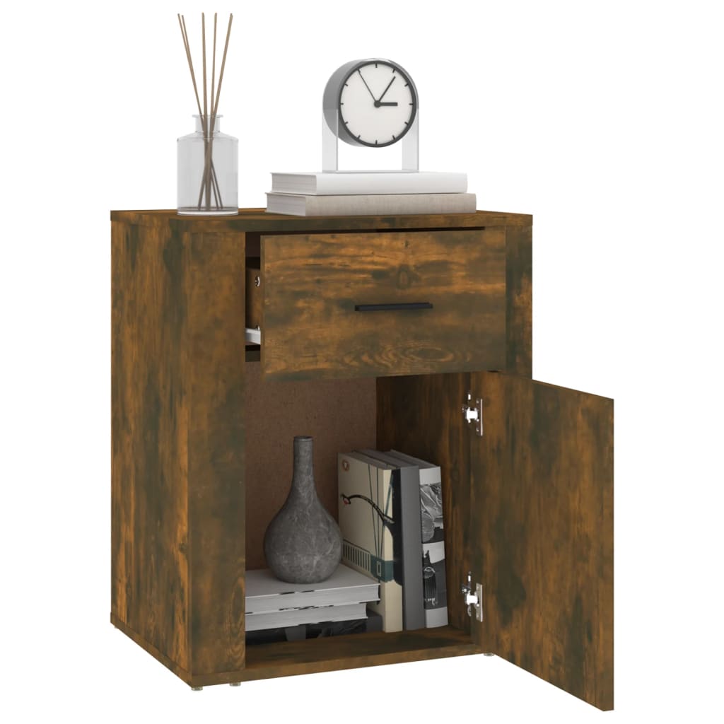 Comodino Rovere Fumo 50x36x60 cm Legno Multistrato - homemem39