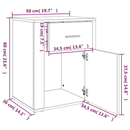 Comodino Rovere Fumo 50x36x60 cm Legno Multistrato - homemem39