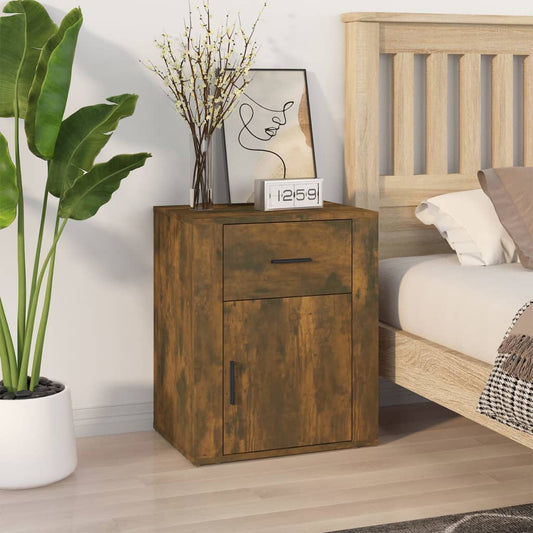 Comodino Rovere Fumo 50x36x60 cm Legno Multistrato - homemem39