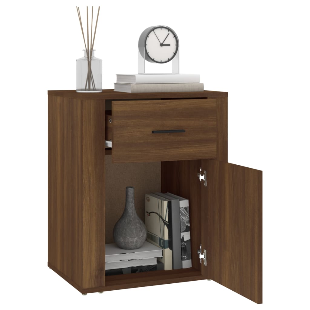 Comodino Rovere Marrone 50x36x60 cm Legno Multistrato - homemem39