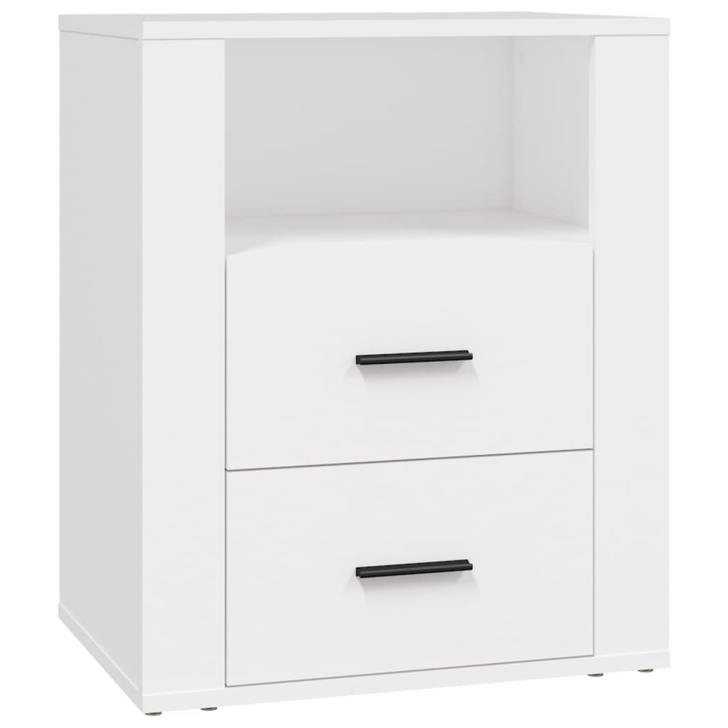 Comodino Bianco 50x36x60 cm in Legno Ingegnerizzato - homemem39