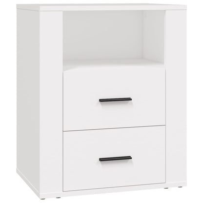 Comodino Bianco 50x36x60 cm in Legno Ingegnerizzato - homemem39