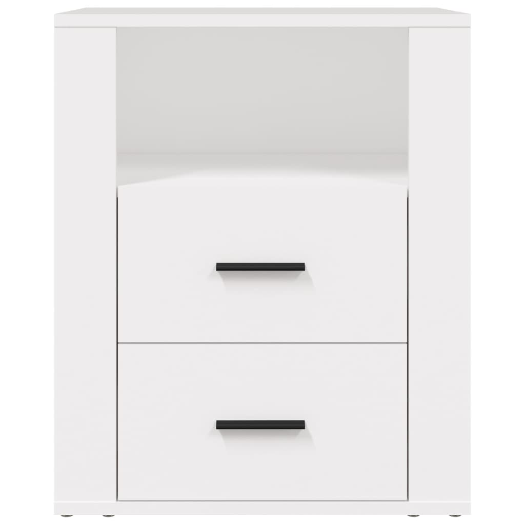 Comodino Bianco 50x36x60 cm in Legno Ingegnerizzato - homemem39